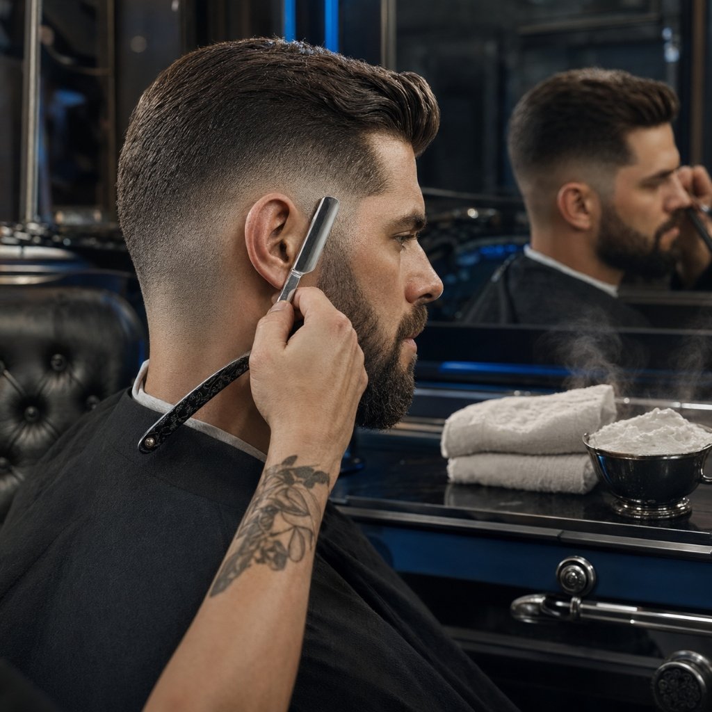 Corte Fade Masculino com Navalha e Barboterapia