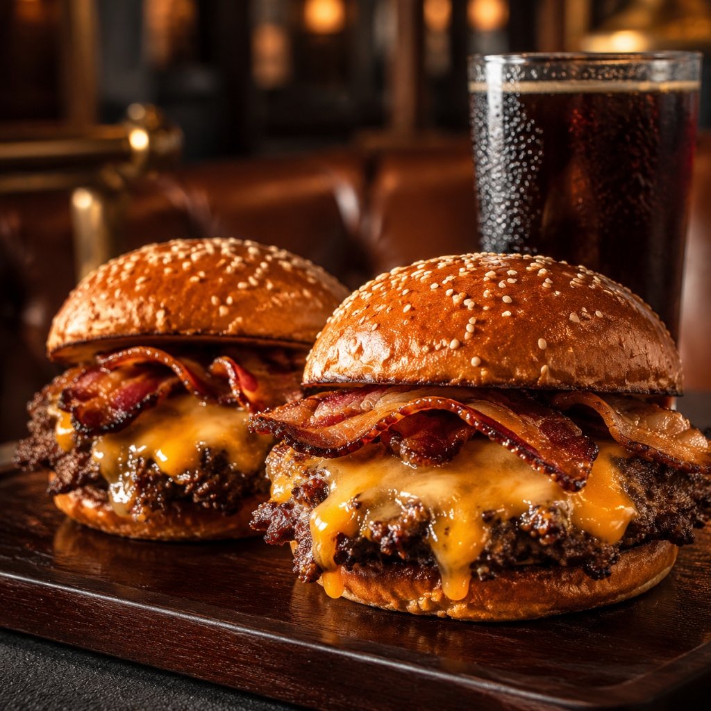 Fotografia de Smash Burger Duplo com Cheddar e Bacon